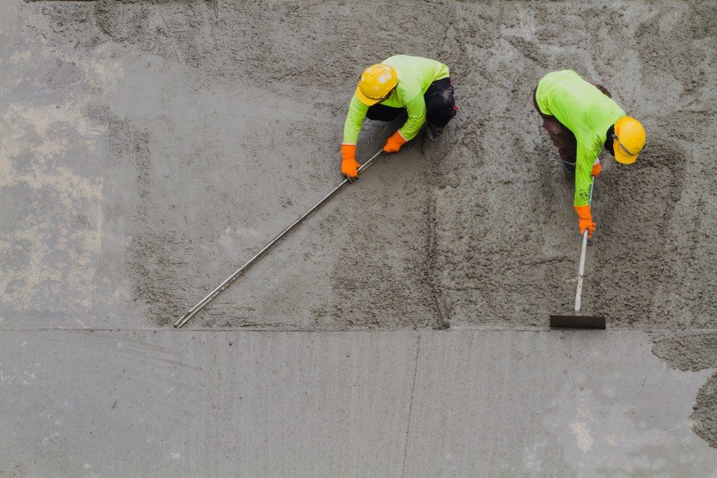 Working on a concrete surface