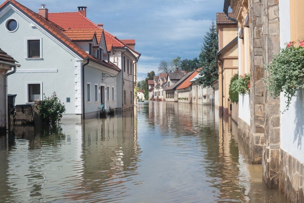 flooding in the village streets